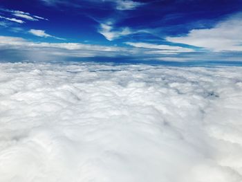 Aerial view of clouds over blue sky