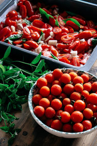 High angle view of tomatoes