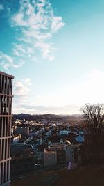 Cityscape against sky during sunset