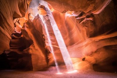 Low angle view of rock formation