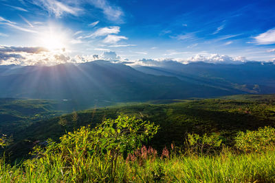 Scenic view of mountains against sky