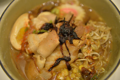 Close-up of soup in bowl