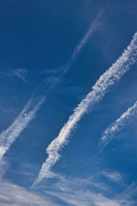 Low angle view of vapor trail in sky