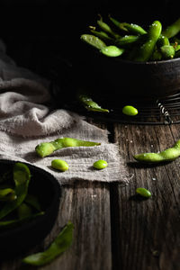 High angle view of chopped vegetables on cutting board