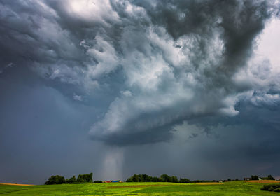 Storm clouds over land