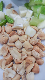 Close-up of served food in plate