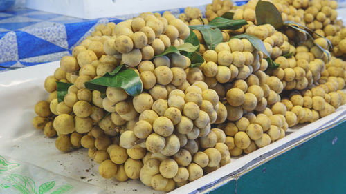 High angle view of fruits for sale in market