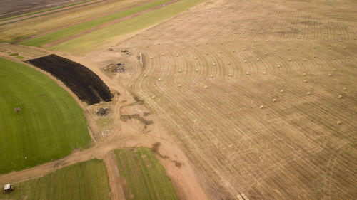High angle view of agricultural field