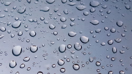 Full frame shot of wet glass window