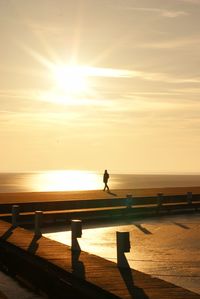 Scenic view of sunset over sea