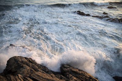 High angle view of sea