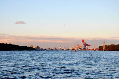 Scenic view of sea at sunset