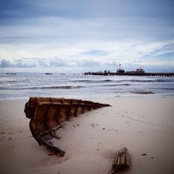 Scenic view of beach against sky