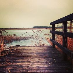 Wooden pier on sea