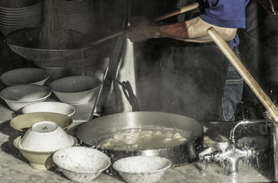 Man working in kitchen