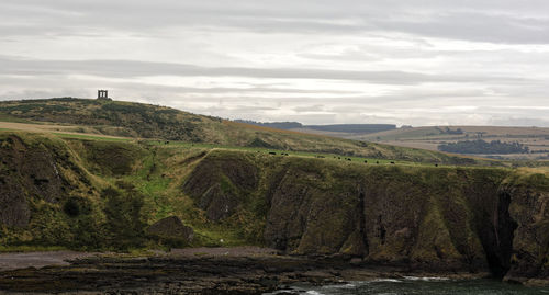 Scenic view of land against sky