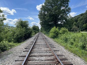 Low angle view of bridge over river against sky