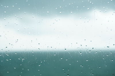 Full frame shot of wet glass window