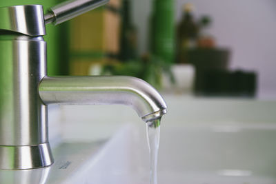 Close-up of bathroom sink