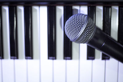 Close-up of piano keys