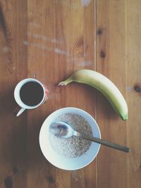 Close-up of wooden table