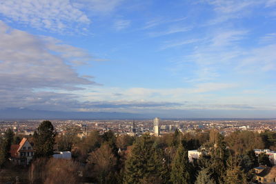 Panoramic view of cityscape against sky