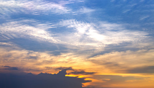 Low angle view of sky during sunset