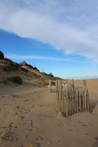 Scenic view of beach against sky