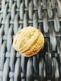 Close-up of walnut on place mat