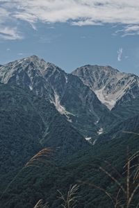 Scenic view of mountains against sky