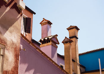 Low angle view of roof against sky