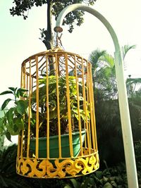 Close-up of metallic structure in park