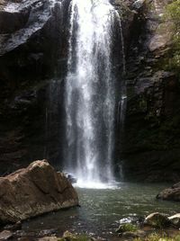 Scenic view of waterfall