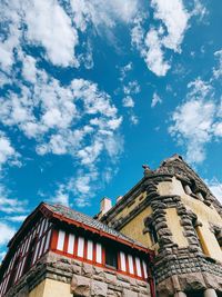 Low angle view of old building against sky