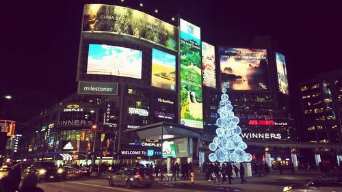 Illuminated city at night