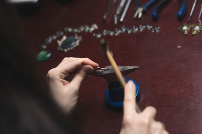 Close up jewelry hammer concept photo