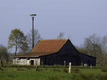 Built structure on grassy field