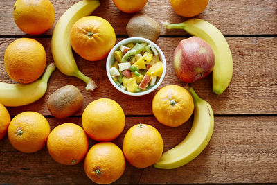 High angle view of fruits on table