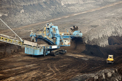 High angle view of machinery