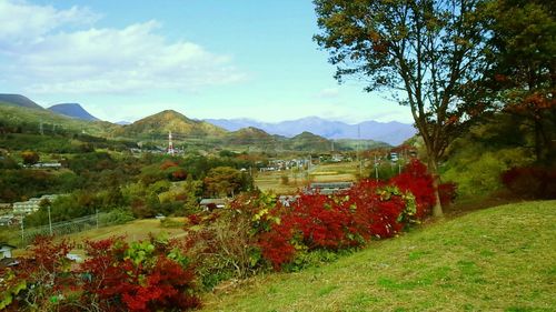 Scenic view of mountains against sky