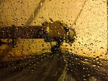 Close-up of water drops on window