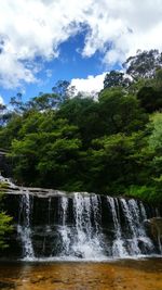 Scenic view of waterfall