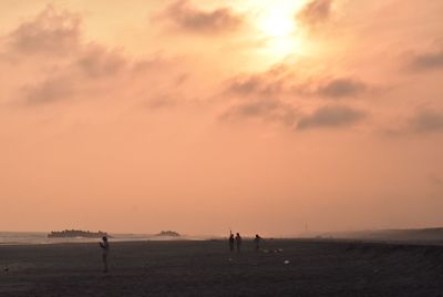 Scenic view of sea at sunset