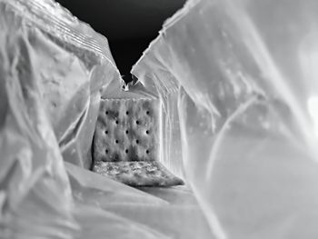 Close-up of crackers in plastic
