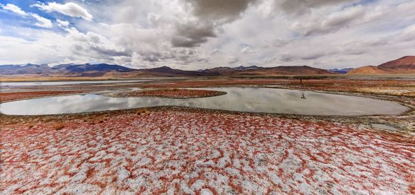 Panoramic view of lake against sky