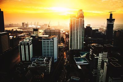 Cityscape at sunset