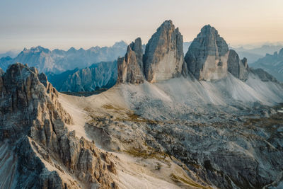 Panoramic view of rocky mountains against sky