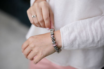 Close-up of woman hand with tattoo