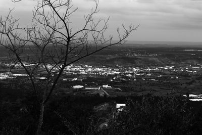 High angle view of townscape against sky