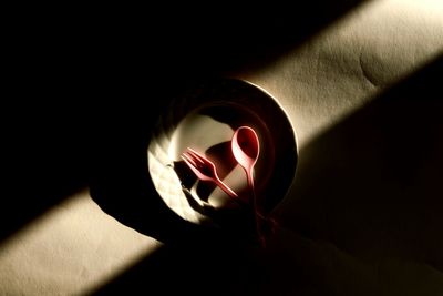 Close-up of illuminated electric light